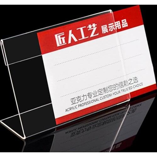 1Pc Portable Acrylic Clear Desktop Sign Labels Display Holder Price Name Card Tag Stand Rack Подставка для этикеток