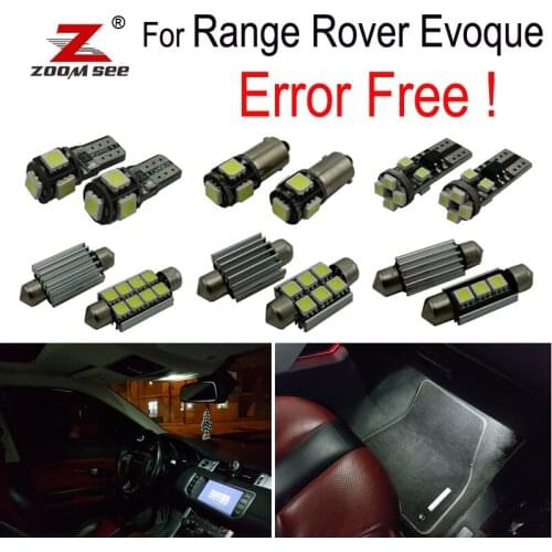 10pcs LED reading bulb interior lamp LED dome map light kit for Land Rover for Range Rover Evoque (2014-2016)