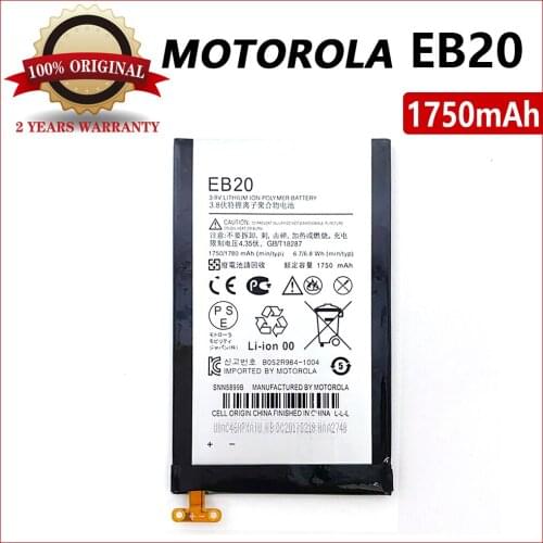 100% Genuine Battery EB20 1750mAh for Motorola XT910 XT912 MB886 DROID RAZR MT917 MT887 XT885 XT889 phone with tracking number