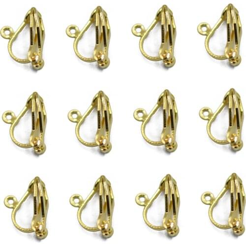 12pcs Clip on Earring Findings for Easy Converting From Standard Ear Wires Gold