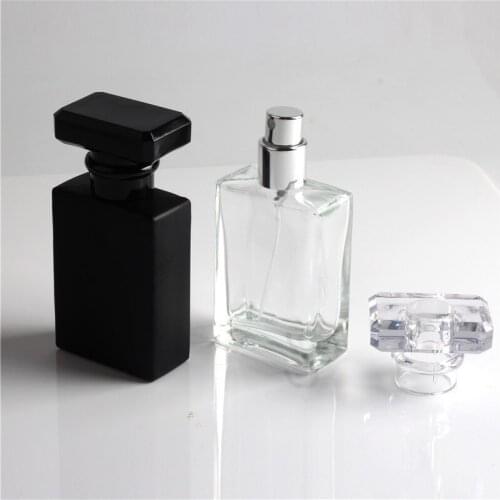 30ml Glass Empty Perfume Bottles Square Spray Atomizer Refillable Bottle Scent Case with Travel Size Portable