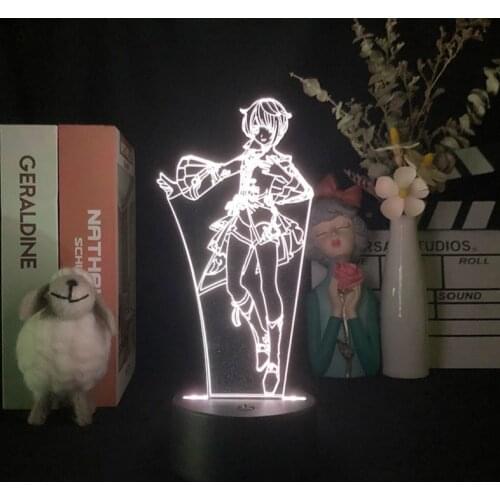 3D Anime Game Night Light Led Genshin Impact Acrylic Table Lamp Kids Gift Smart Phone Control Illusion Colors