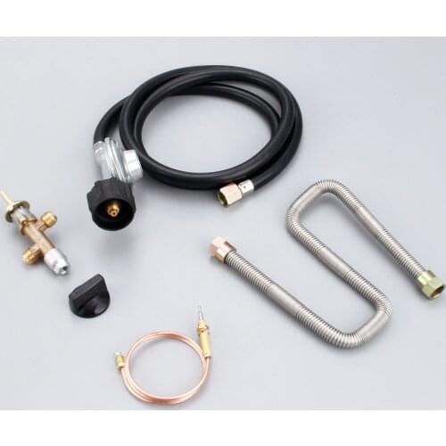 5pcs/set Propane Fire Pit Gas Control Valve System Regulator Hose 600mm Universal M8 Thermocouple 24in Whister Free Flex Line