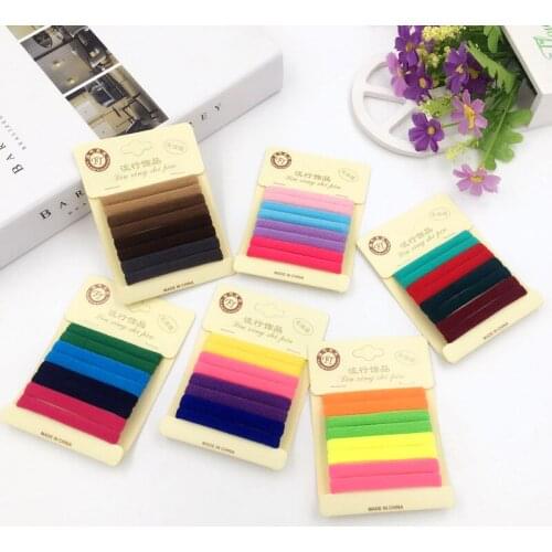 8Pcs Mix Color Elastic Hair Bands Hair Accessories for Women Fabric Rubber Hairband Girls Fur Headband Hair Tie