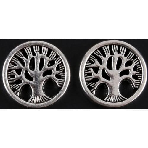 8Pcs Silver Color Tree Charms Plant Pendant Making DIY Bracelets Necklace Jewelry Accessories Dropshipping 18mm A2927