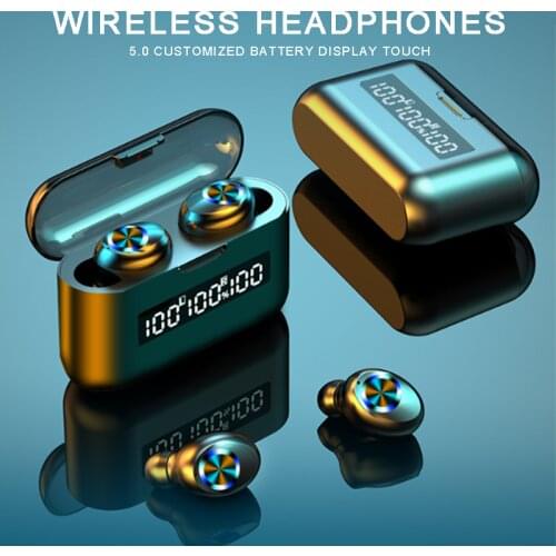 POHIKS Noise Reduction Wireless Headset Waterproof Sport Stereo Earphone With Charging Case For Universal Phone