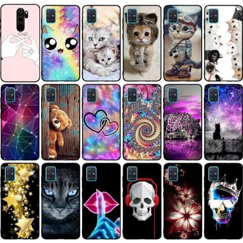 Case For Samsung Galaxy A51 Case Silicone Transparent Back Cover For Samsung A51 A515 6.5 inch Bumper Coque Soft Coque Cute Cat
