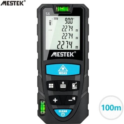 MESTEK S6 100m Digital Laser Rangefinder Intelligent Infrared Electronic Ruler 2 Physical Level Bubbles Electronic Laser Level