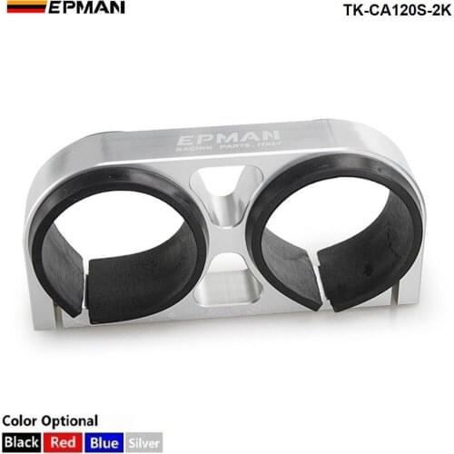 EPMAN Billet Aluminum 60MM Dual Fuel Filter/Pump Bracket/Clamp /Mount For 044 Fuel Pump For Jeep Wrangler 87-06 TK-CA120S-2K