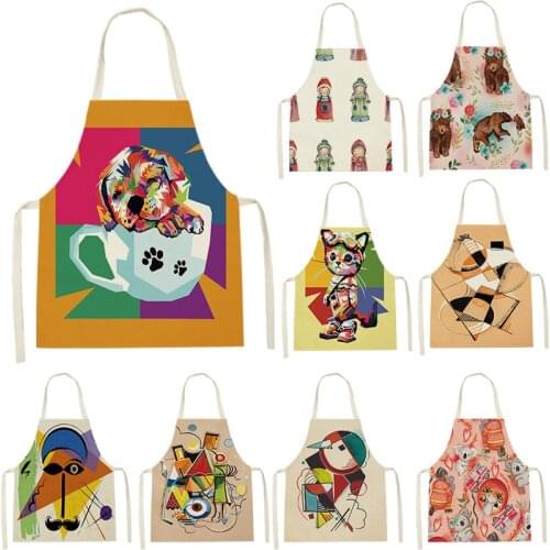 Apron Kid Apron Kitchen Household Item Cartoon Animals Apron Adult Hair Apron 55-68cm Apron Custom Logo Kitchen Supplie Tablier