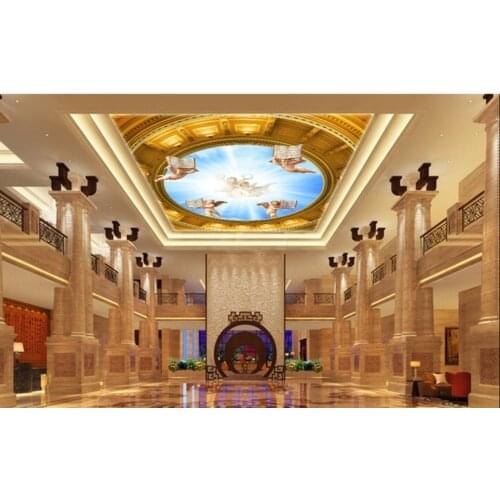 Photo Wallpaper Living Room Bedroom KTV Ceiling Murals Wallpaper angel European ceiling mural