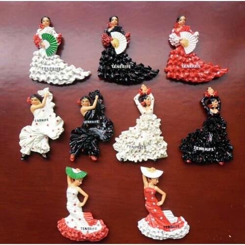 Spanish national quintessence flamenco dance travel commemorative refrigerator magnet high-end collection set travel gift