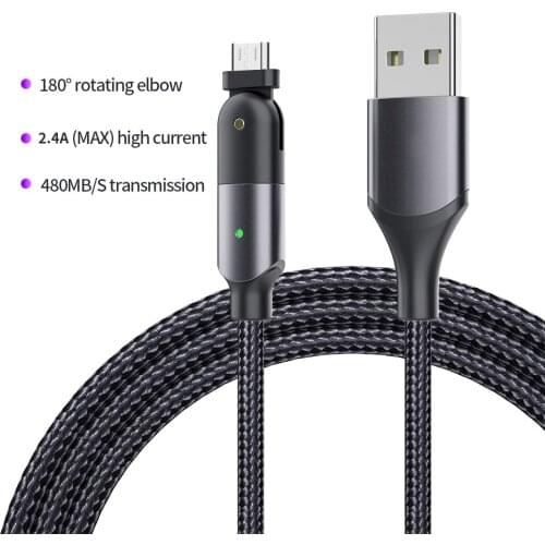 USB Type C Cable For Huawei P40 Pro Mate 30 P30 Pro Supercharge 3A 5A 180 degrees USB-C Charger Cable for Phone Cord