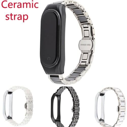 High quality ceramic belt For Xiaomi Mi Band 4 Strap Stainless Steel For Miband3 4 Smart Wristband