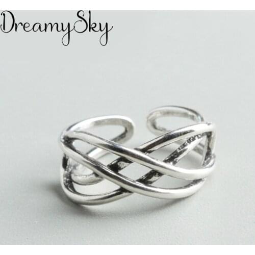 New Arrivals Vintage Cross Chains Rings For Women Large Adjustable Size Finger Ring Fashion Charm Jewelry Valentines Day Gift