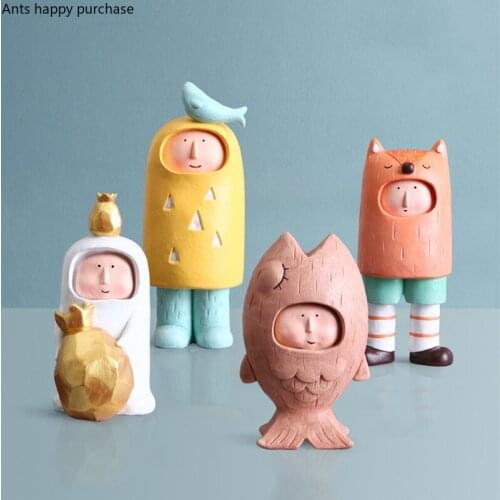 Cartoon Character Doll Small Ornaments Resin Ornaments Statuette Crafts Statue Decorations Figurines Home Decoration Accessories