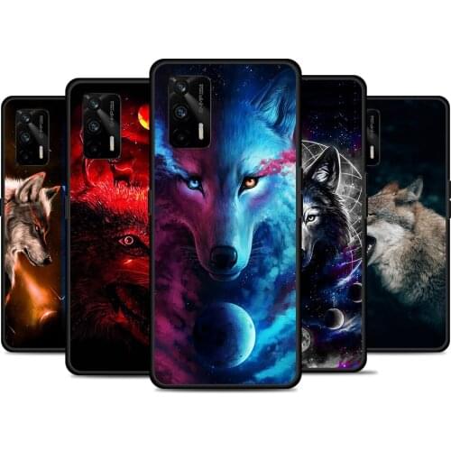 Moon Roaring Wolf For Realme 8 GT Neo Flash Edition Explorer Master Q3 Pro Narzo30 C21 C20 C11 C20A C21Y Phone Case