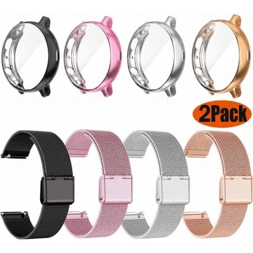 Strap For Samsung Galaxy Watch Active Case Protector Film Metal Bracelet Galaxy Watch Active 2 44mm 40mm Strap Watch Case Belt