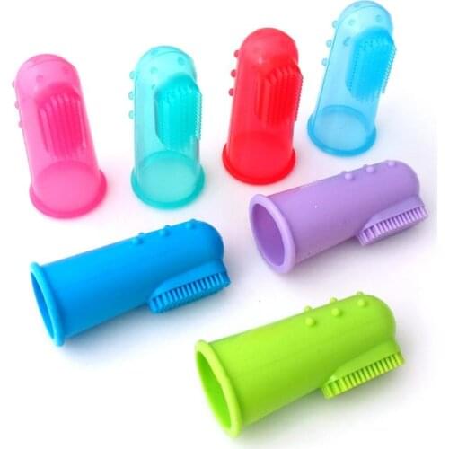 Soft Pet Finger Toothbrush Teddy Dog Brush Bad Breath Tartar Cat Teeth Tool The Pet Mouth Silicone Pet Toothbrush