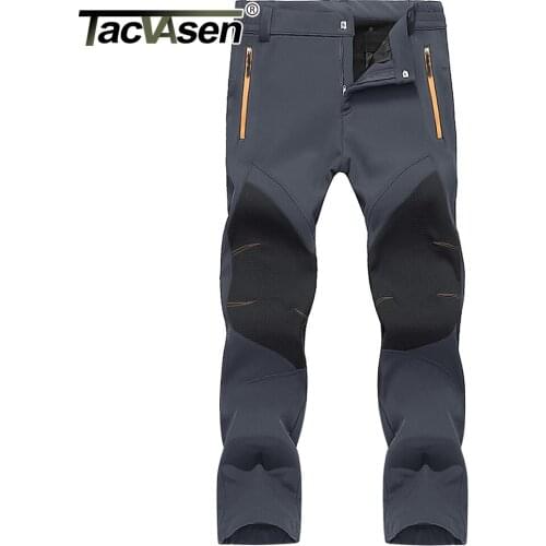 TACVASEN Winter Softshell Fleece Lined Pants Mens Tactical Pants Windproof Thermal Fishing Pants Multi-Pockets Cargo Work Pants