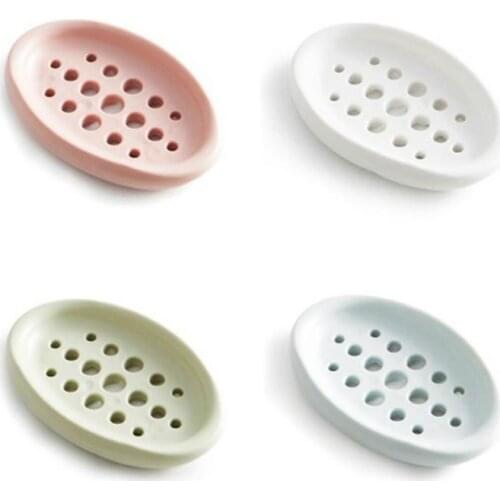 Silicone Non-slip Soap Holder Dish Bathroom Shower Storage Plate Stand Hollow Dishes Openwork Soap Dishes SN3520