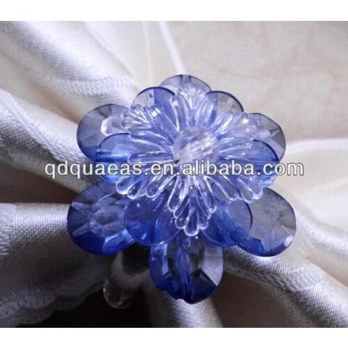 Blue acrylic napkin ring ,wholesale flower napkin holder