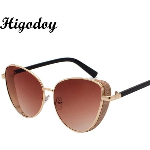 Higodoy Vintage Luxury Metal Sunglasses Women Retro Goggle Ladies Oversized Sunglass Cat Eye Sunglases Men 2019 Gafas De Sol