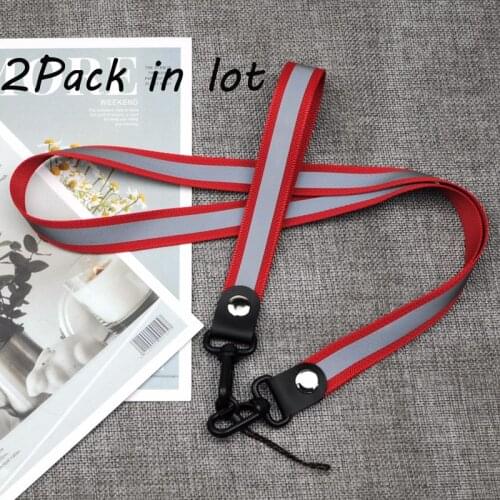 Reflective Stripe Phone Straps Lanyards For Keys ID Badge Phone Rope with Keyring Hand Phone Straps