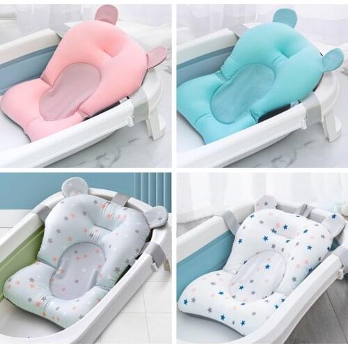 Universal Baby Bath Pad Floating Non-slip Infant Bath Tub Cushion Pillow Support Seat for Newborn Boys Girls 0-12 Months