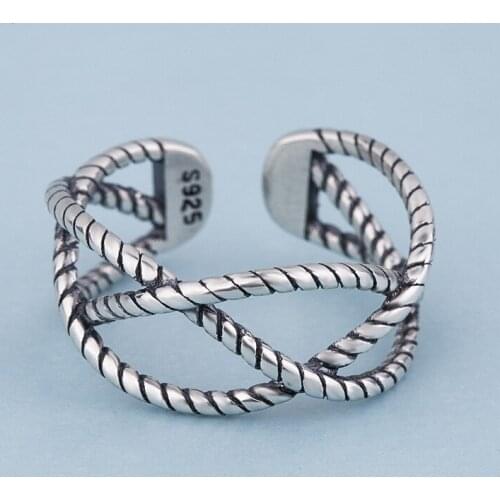 Vintage Silver Color Metal Punk Letter Open Rings Design Finger Rings for Women Men Party Jewelry Gifts