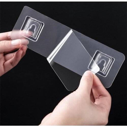 Waterproof Wall Rack Shelf Sticker for Wall Rack Kitchen Sticking Wall Screw Hook Hanger Transparent Strong Adhesive Hook