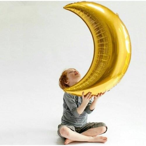 1pcs 22 inch moon star aluminum foil balloon gold powder boy girl birthday party decoration helium balloon baby shower globos