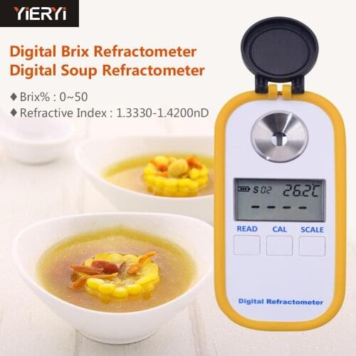 Yieryi Digital Brix Refractive Index Refractometer 0-50% Brix For Sugar In Wine Concentration Of La Noodle