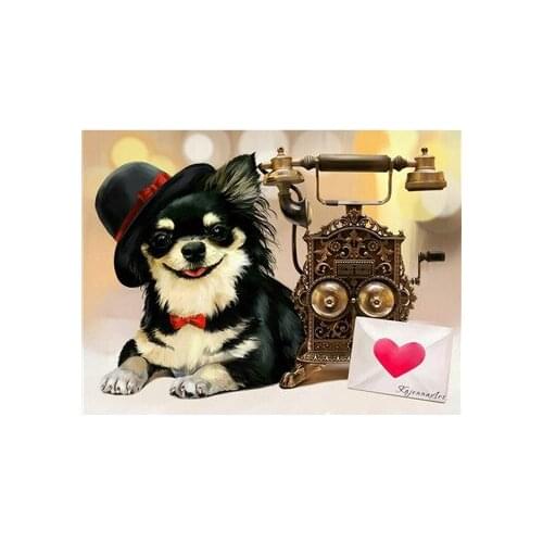 YIKEE diamond embroidery sale dog Rhinestones Pictures Cross Stitch Mosaic House k251