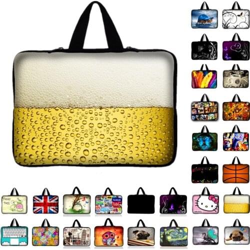 Women laptop Sleeve bag Beer print Notebook Case PC Handbag For iPad Macbook Tablet 7 7.9 9.7 10 12.1 13.3 14.4 15.4" 15.6" 17