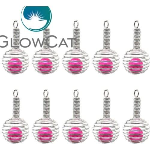 10x K582 Iron Geometry Spring Spiral Cage Locket Pendant fit Women Men Chain Necklace Pendant Jewelry