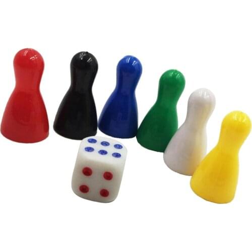 18Pc Plastic Game Pieces Dice for Children Kids Intelligent Development Toys