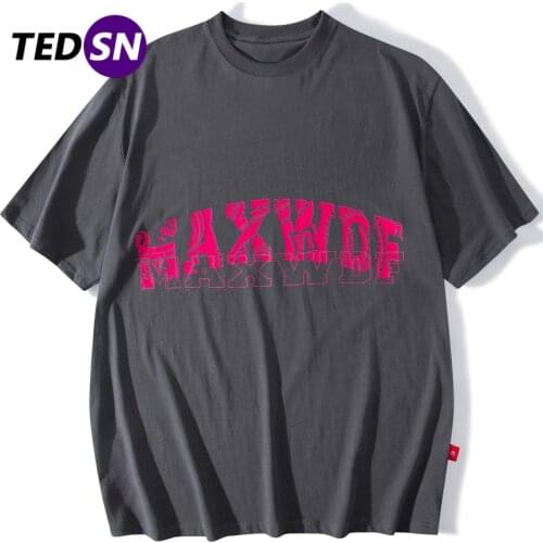 2021 Summer Pattern Letter Print Tshirt Short Sleeve Shirt Retro Cotton Harajuku T-Shirt Hip Hop Loose Streetwear Casual Tshirt