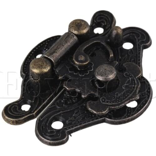 4x Bronze 28x23mm Vintage Style Small Wooden Box Hasp Lock Latch