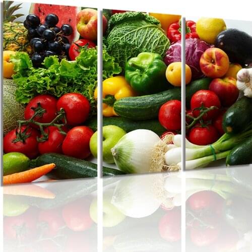 Fresh Vegetables Tomato Chili Fruit 5 Panels HD Canvas Painting Posters Wall Art Print Picture Kitchen Interior Home Decoration