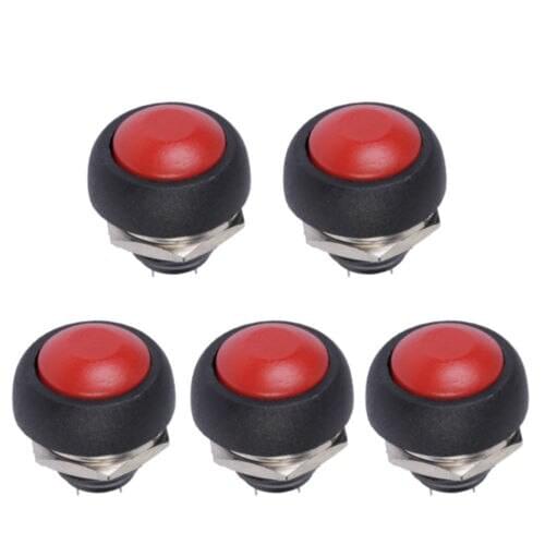 5Pack Red black green blue white yellow Mini Round Toggle Switch 12mm Momentary Push Button Switch Sales