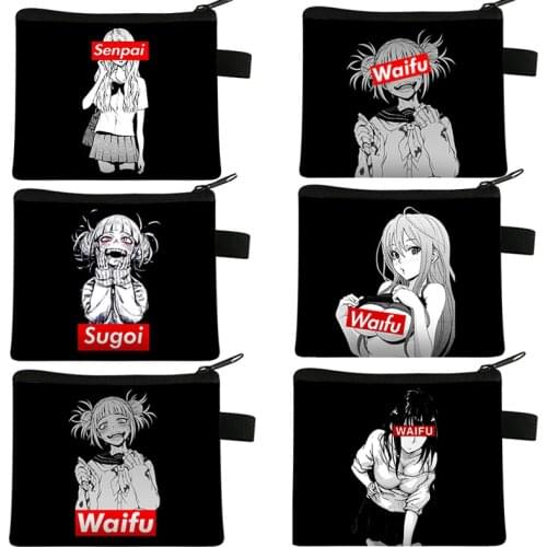 Anime Kawaii Sugoi Senpai Coin Purse Casual Fashion Waifu Lady Card Carrying Case Mini Coin Case Lipstick Case Coin Holder