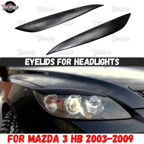 Eyelids for headlights case for Mazda 3 HB BK 2003-2009 ABS plastic pads cilia eyebrows covers trim accessories car styling