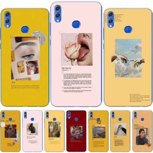 Aesthetic Art Luxury Brand Cear Silicone Phone Case Cover For Huawei Honor 9 10 20 Lite Pro 10i 8X 8C 9X Y9 Y5 2018 NOVA 3 3I