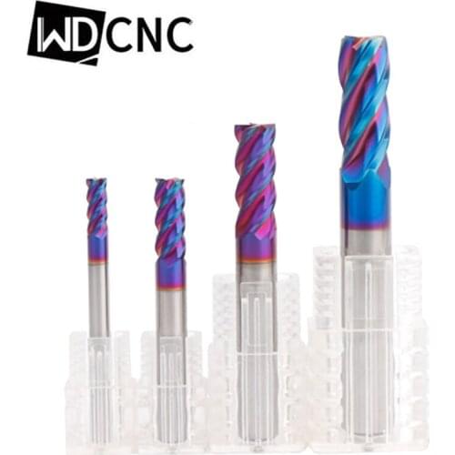 Blue coating Tungsten Carbide CNC Milling tools HRC55 /HRC60 Milling Tools Carbide Tungsten Milling Cutter End Mill D14-20mm