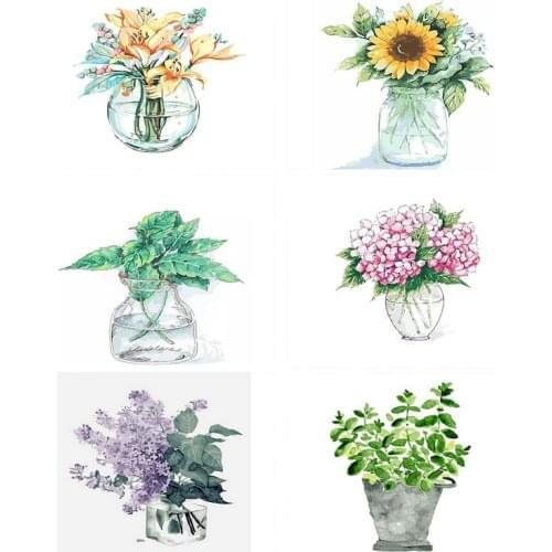 GATYZTORY DIY Painting By Numbers Simple Vase Flowers Oil Painting HandPainted Acrylic Painting Home Decoration Unique Gift
