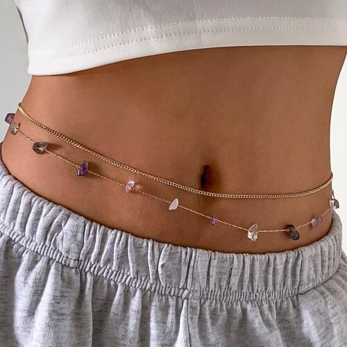 SHIXIN Boho Designer Belts Set for Women Fashion Summer Bikini Chains Female Natural Stones Waist Jewelry Accessories 2021 Gifts