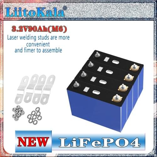 The quantity is 4 3.2V90Ah LiitoKala batteries, which are used to make car charging and energy storage emergency batteries