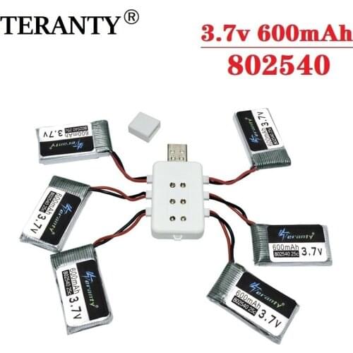 3.7V 600mAh Lipo Battery battery and charger For X5C X5SW X5SC X55 RC Quadcopter Spare Parts for S20 Drone 3.7v Battery