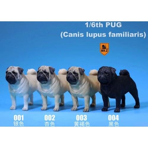 Mr.Z 1/6th Scale Simulation Animal PUG dog canis lupus familiaris Model Toy F 12" Action Figure Scene Car Decoration
